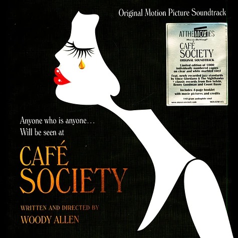 vinyl VARIOUS ARTISTS  - CAFE SOCIETY OST (LIMITED/CLEAR & WHITE MARBLED VINYL/GATEFOLD)