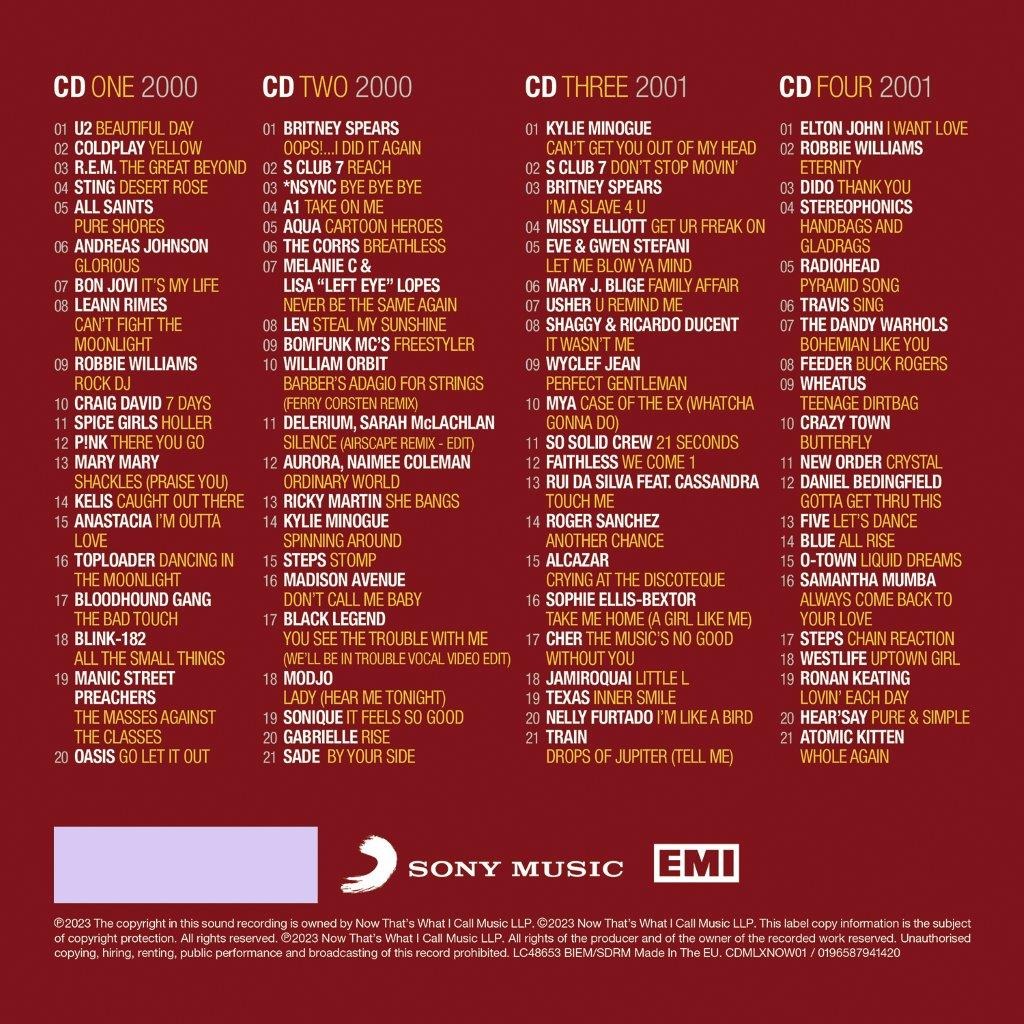 ĐĨA CD Various Artists - Now Millennium 2000-2001 (4 discs)