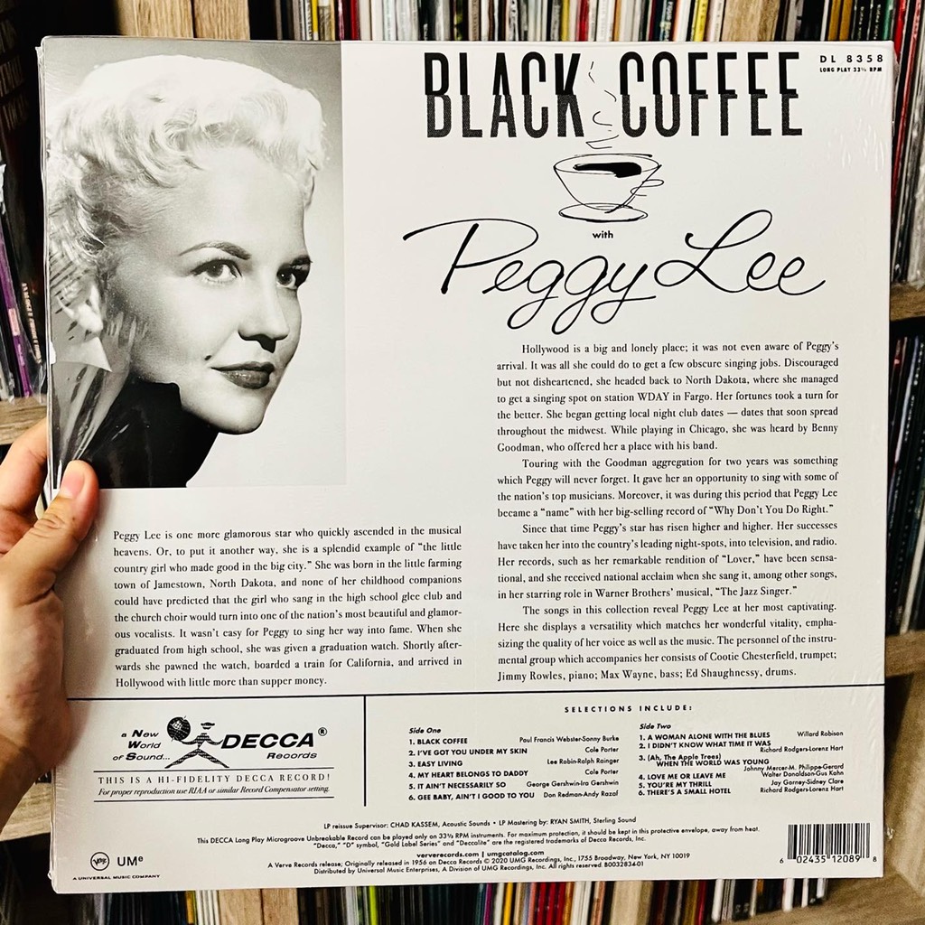 vinyl 𝐏𝐞𝐠𝐠𝐲 𝐋𝐞𝐞 - 𝐁𝐥𝐚𝐜𝐤 𝐂𝐨𝐟𝐟𝐞𝐞 (Acoustic Sounds Series: 2021)
