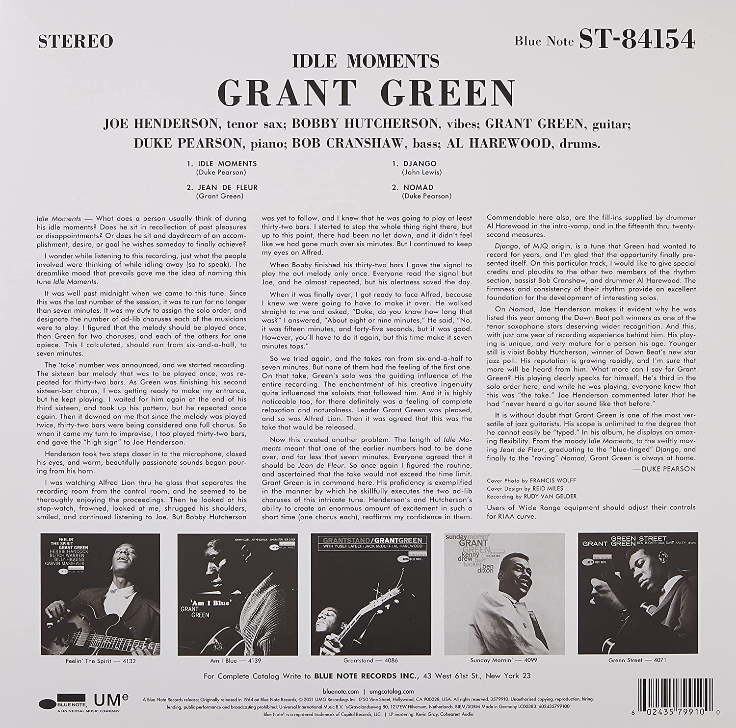 Grant Green -  Idle Moments (Blue Note Classic Vinyl Edition) 180g