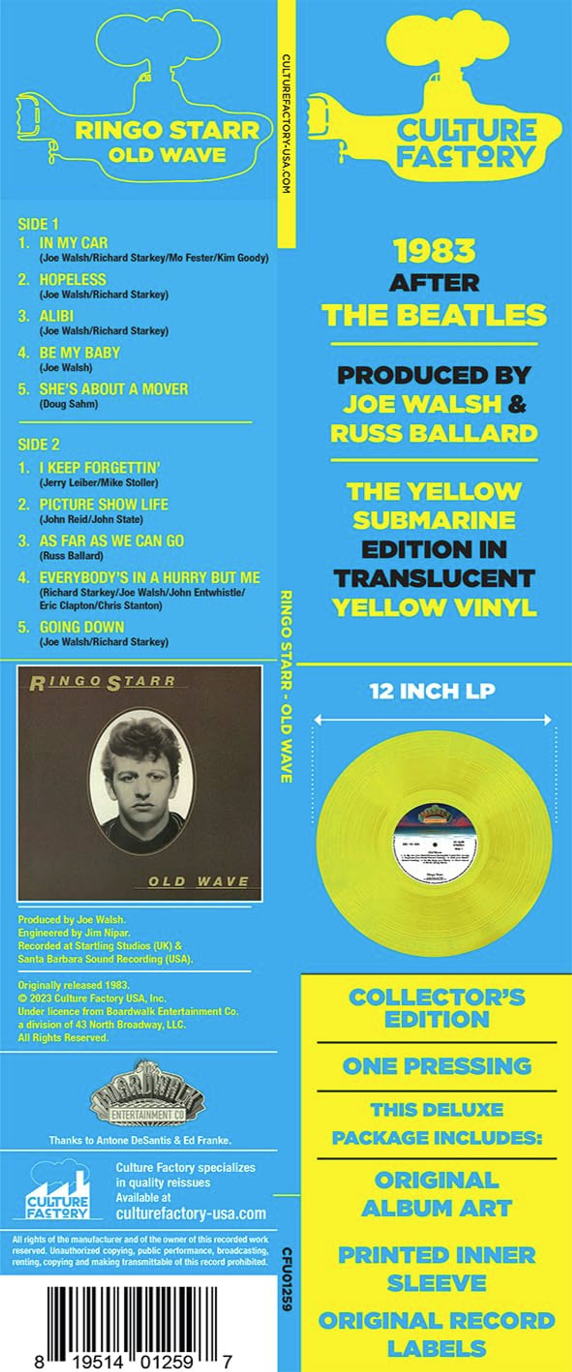 Ringo Starr Old Wave (Yellow Submarine Edition) LP (Yellow Vinyl)