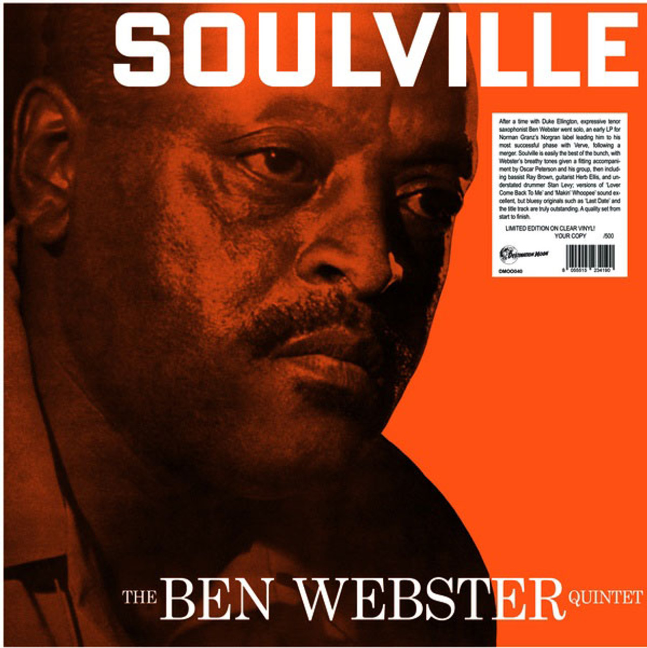 Ben Webster Quintet Soulville Numbered Limited Edition Import LP (Clear Vinyl)
