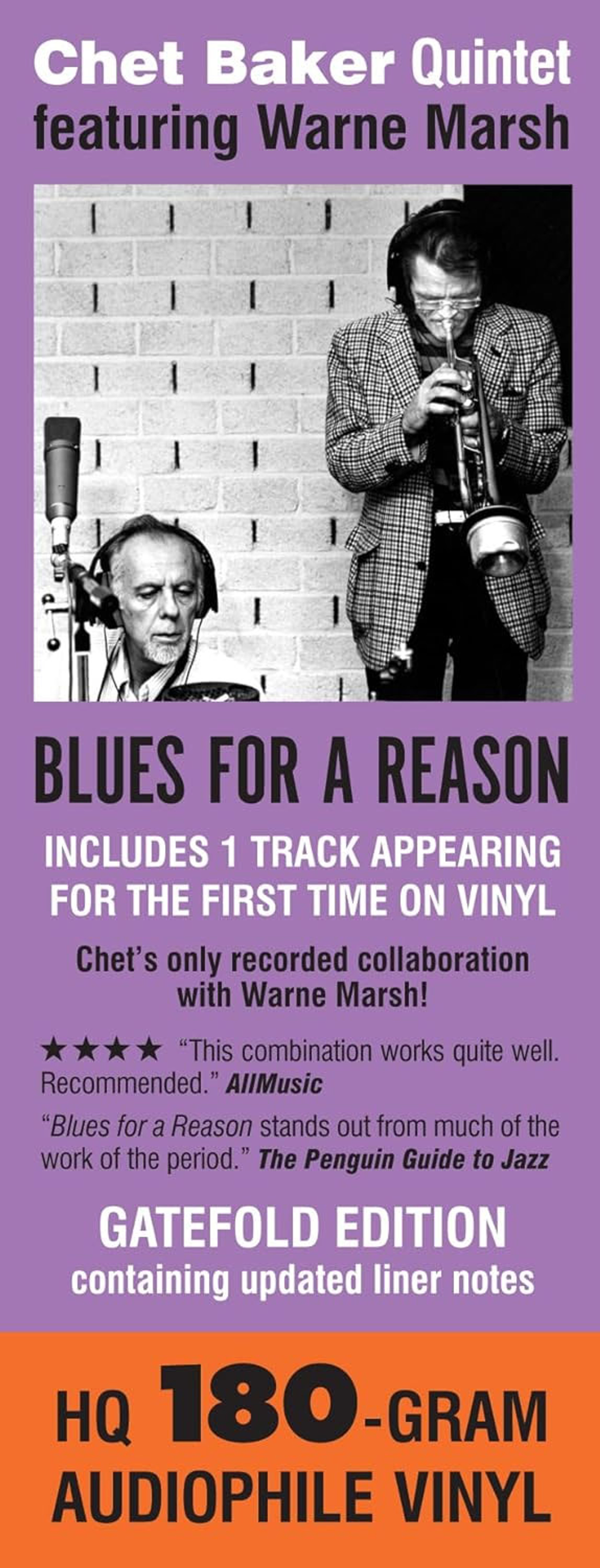 Chet Baker Quintet featuring Warne Marsh Blues for a Reason 180g LP