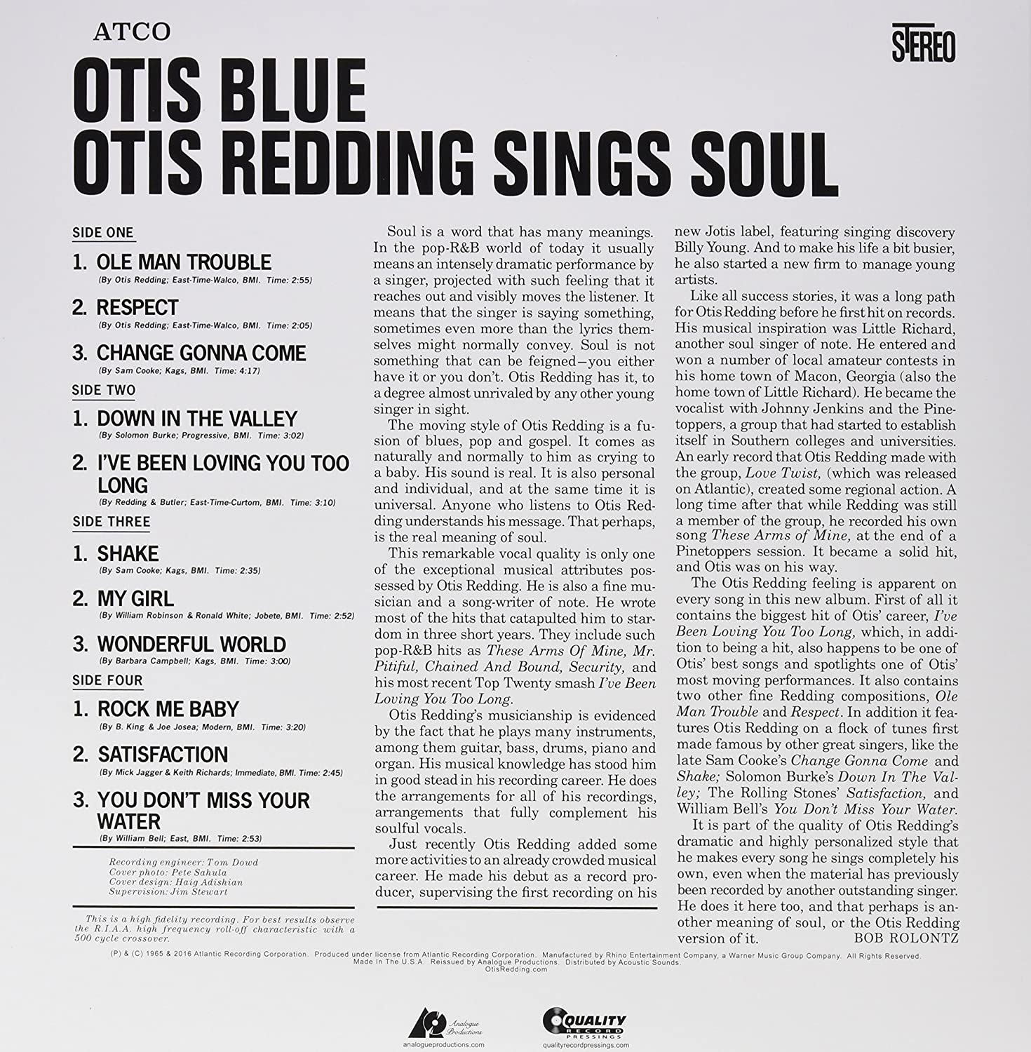 Đĩa LP Otis Redding - Otis Blue 45RPM