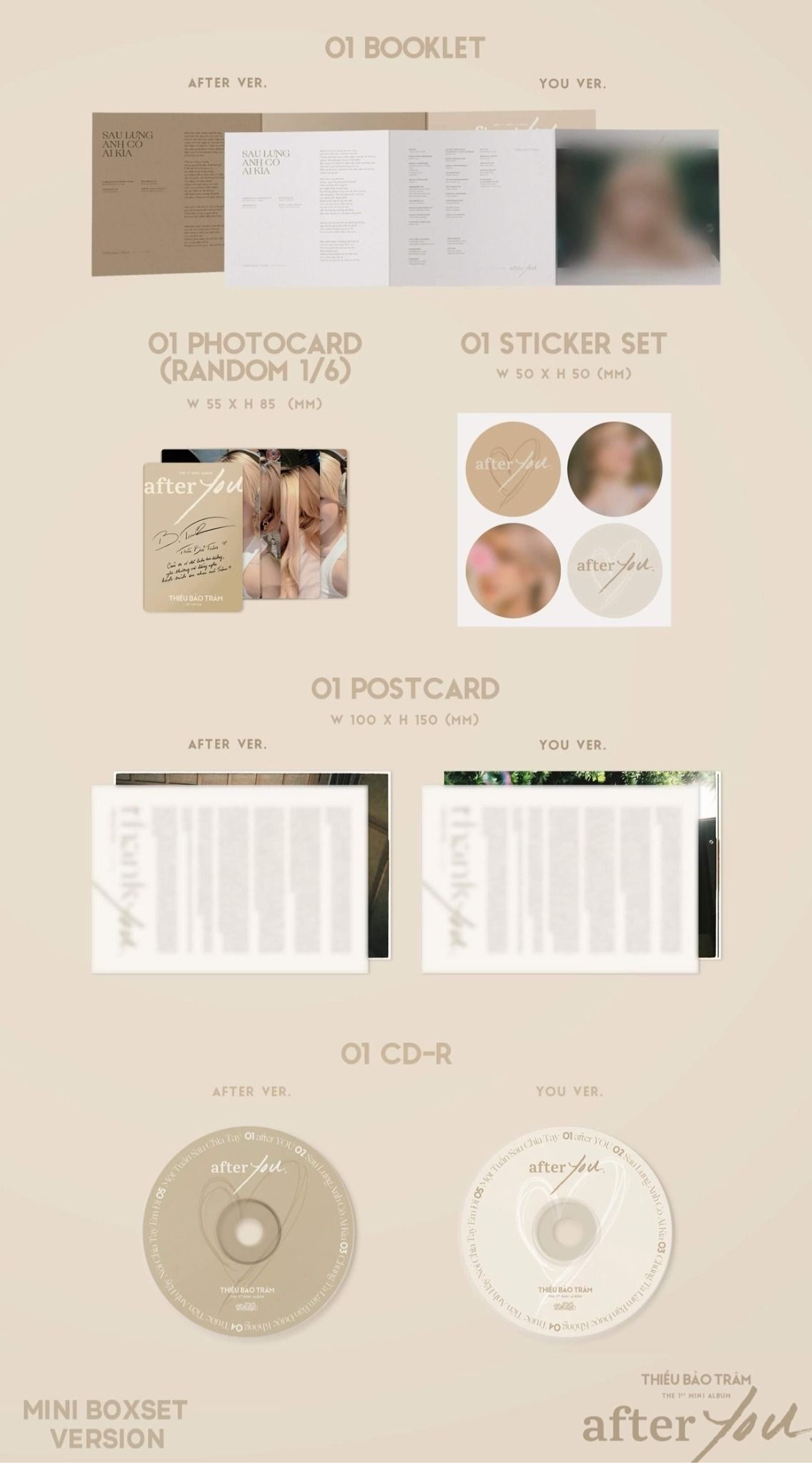 ĐĨA CD THIỀU BẢO TRÂM - 'AFTER YOU' (MINI BOXSET)