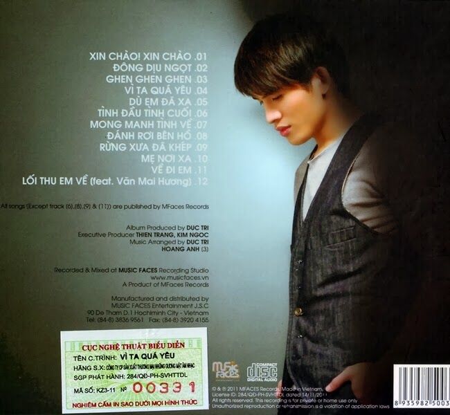 ĐĨA CD QUỐC THIÊN VOL.2 - VÌ TA QUÁ YÊU