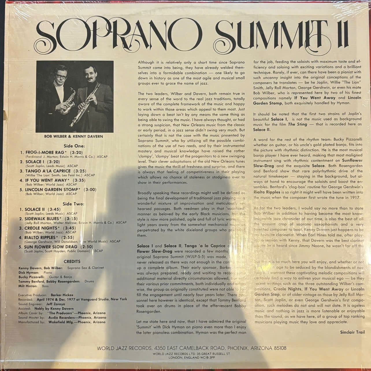 đĩa than cũ Bob Wilber, Kenny Davern, Dick Hyman – Soprano Summit II