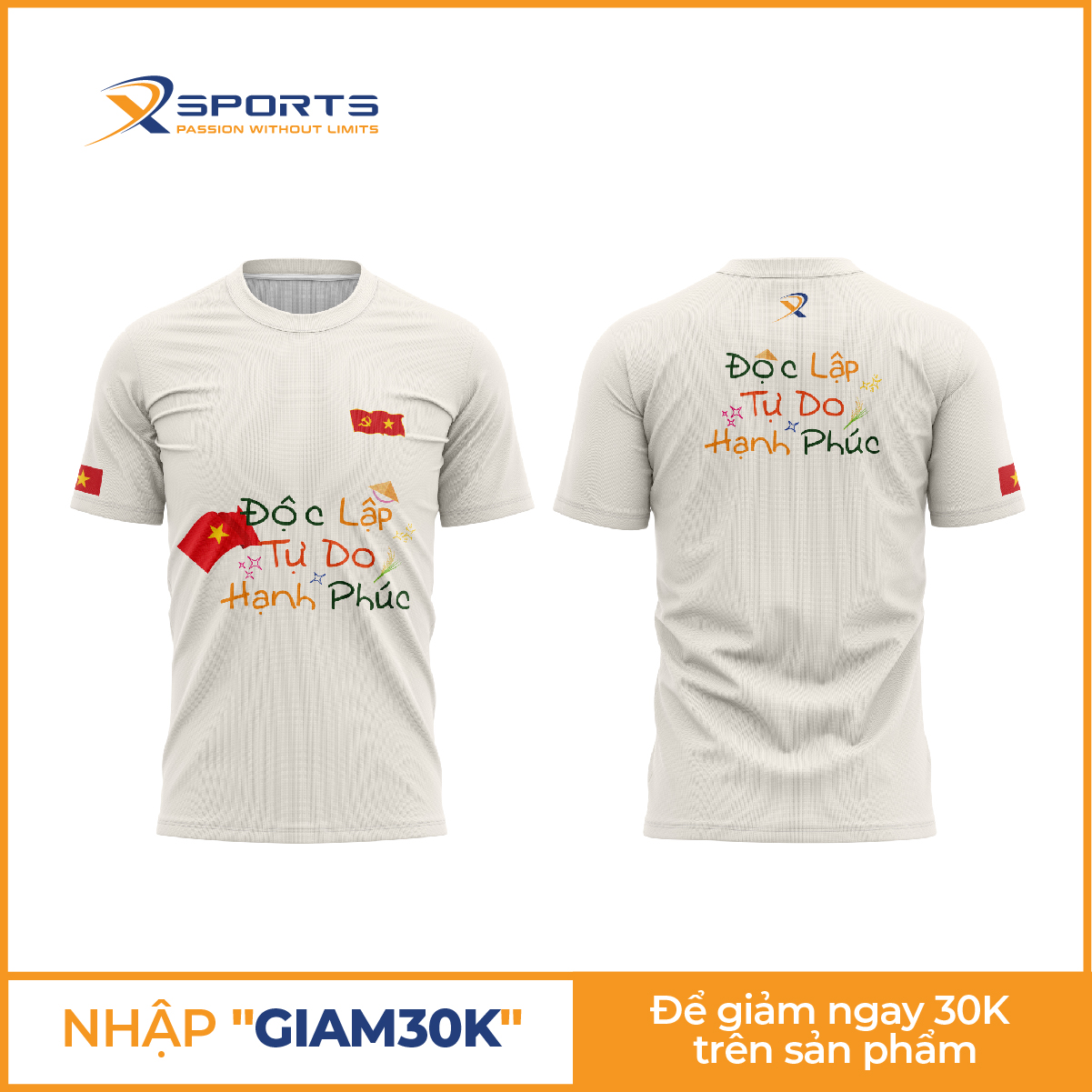 Áo chạy bộ nam nữ Việt Nam độc lập MS362