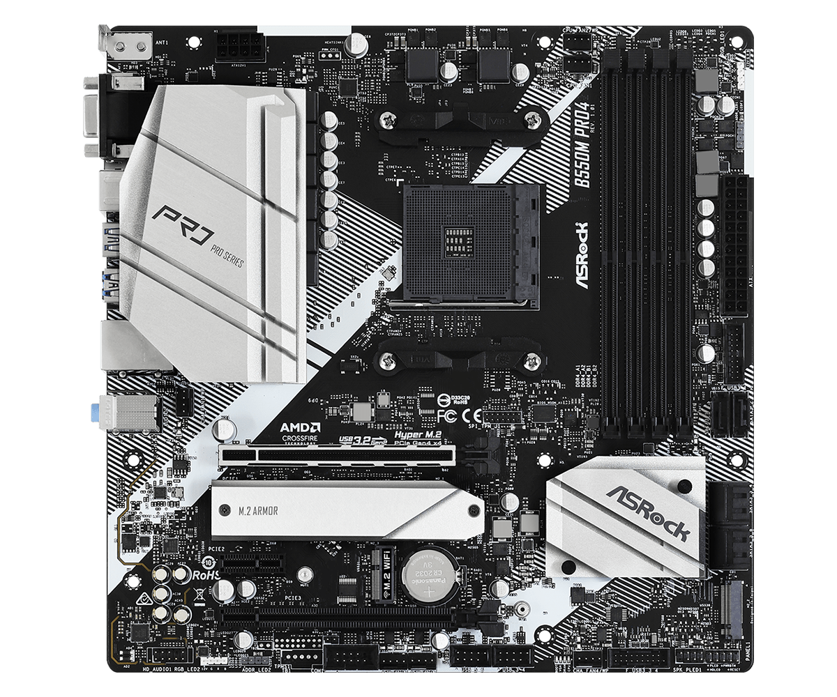 MAINBOARD ASROCK B550M PRO4 (AMD B550, SOCKET AM4, M-ATX, 4 KHE RAM DDR4)