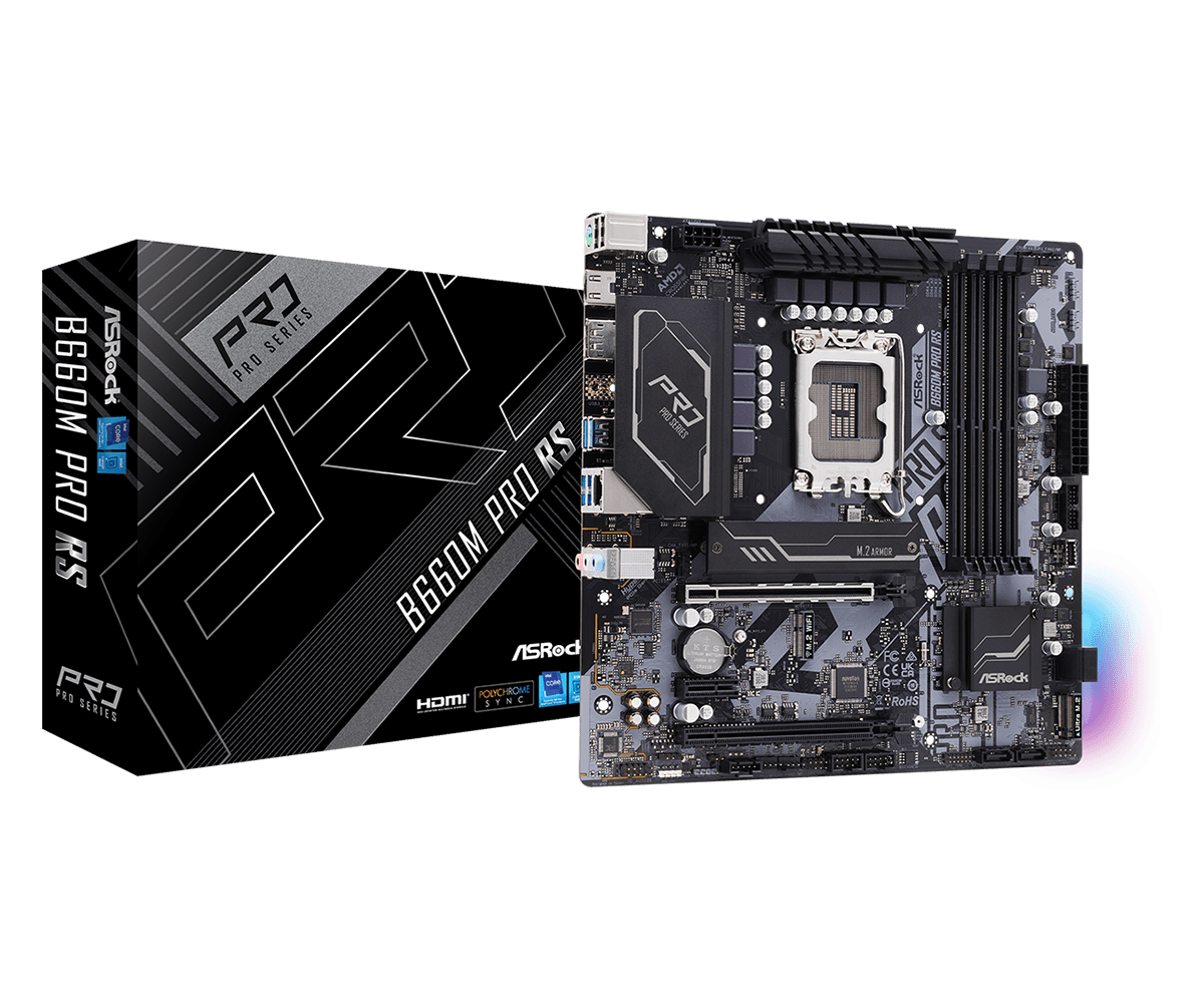 MAINBOARD ASROCK B660M PRO RS (INTEL B660, SOCKET 1700, M-ATX, 4 KHE RAM DDR4)