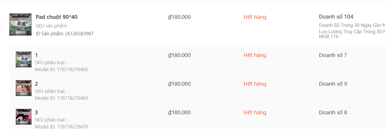 Xả kho (Kéo xuống xem tình trạng sản phẩm)