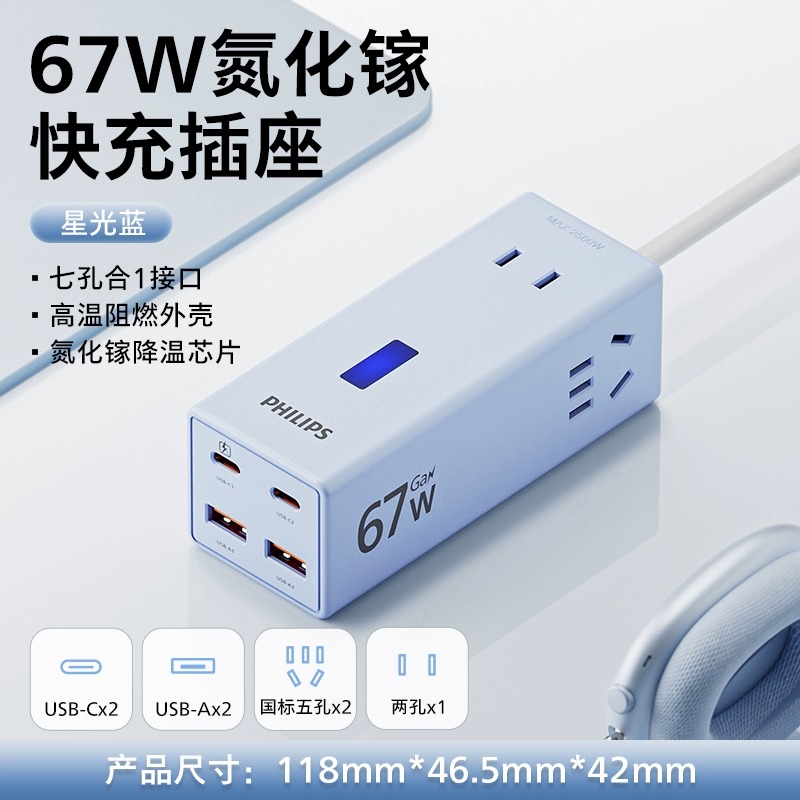 [Order] Ổ điện kiêm sạc GAN Philips 7in1