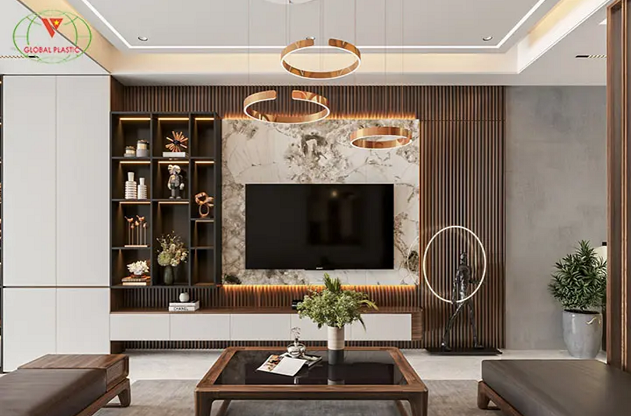 Sự Hiện Đại và Sang Trọng với Vách Tivi Tấm Ốp Tường Nano