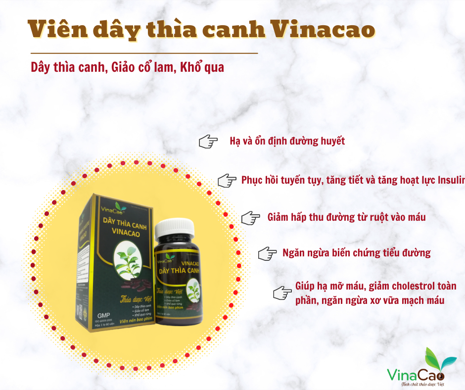 Viên dây thìa canh Vinacao - Giải pháp tối ưu cho người tiểu đường