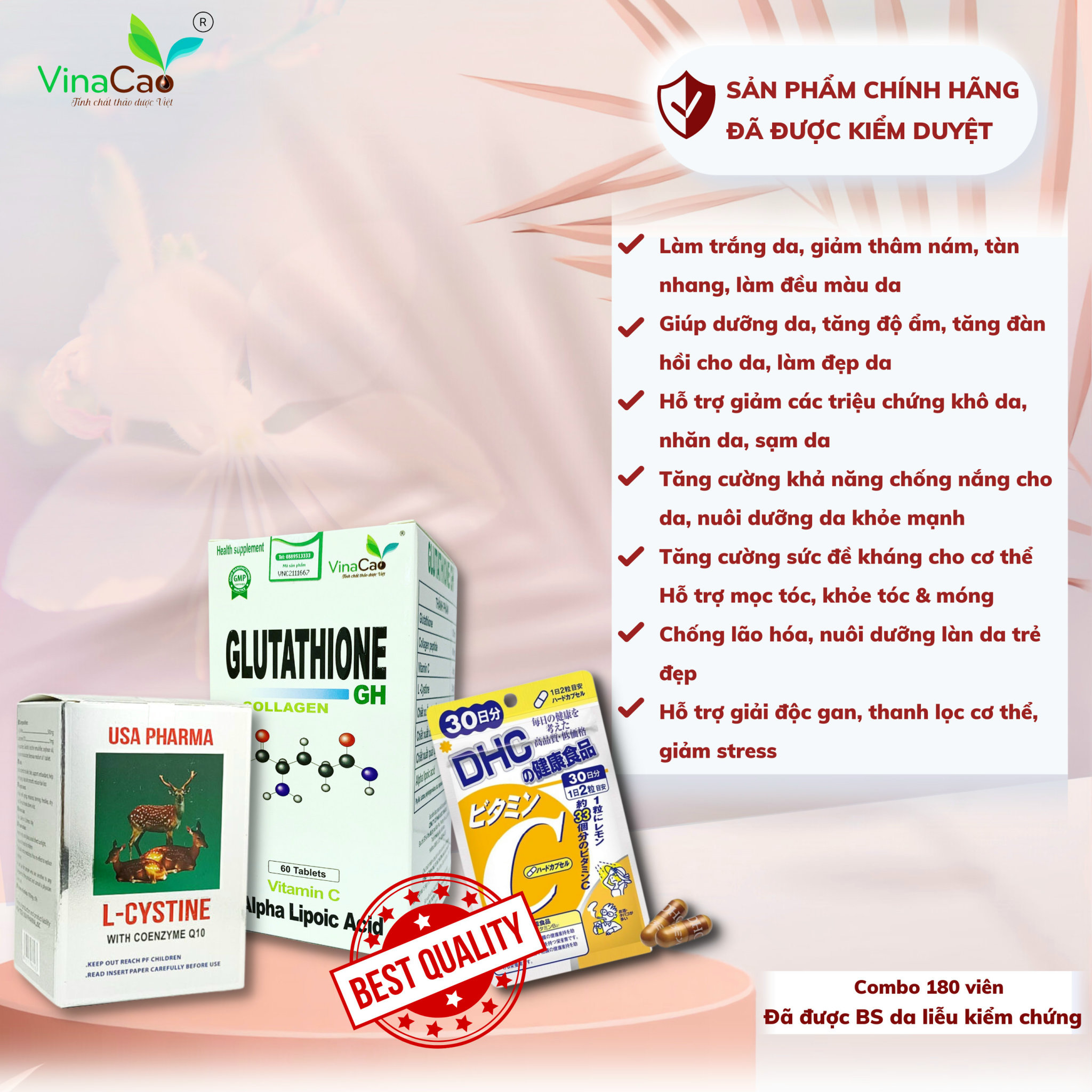 Tỏa sáng vẻ đẹp tự nhiên với bộ combo sản phẩm làm trắng da đỉnh cao từ Vinacao