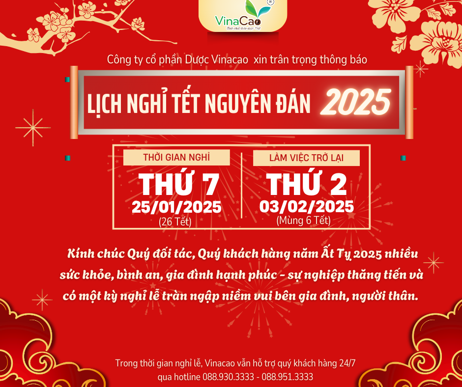 Thông báo lịch nghỉ Tết Nguyên Đán 2025