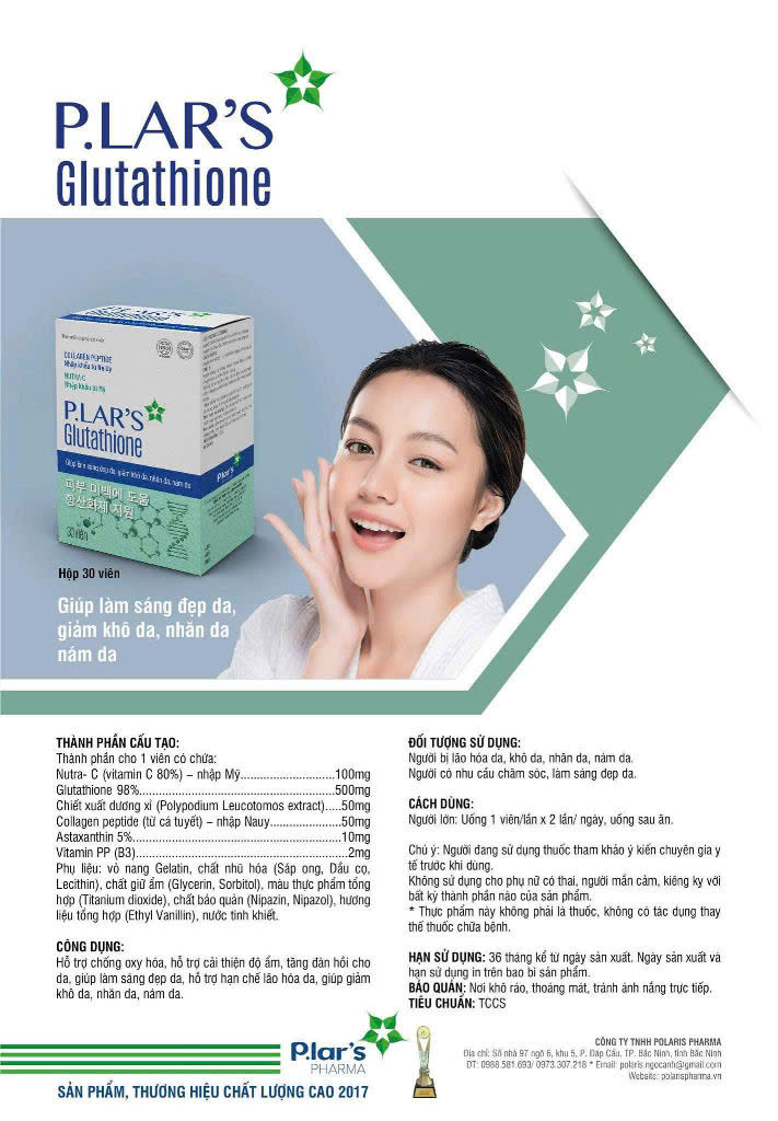 Viên uống trắng da Plar's Glutathione