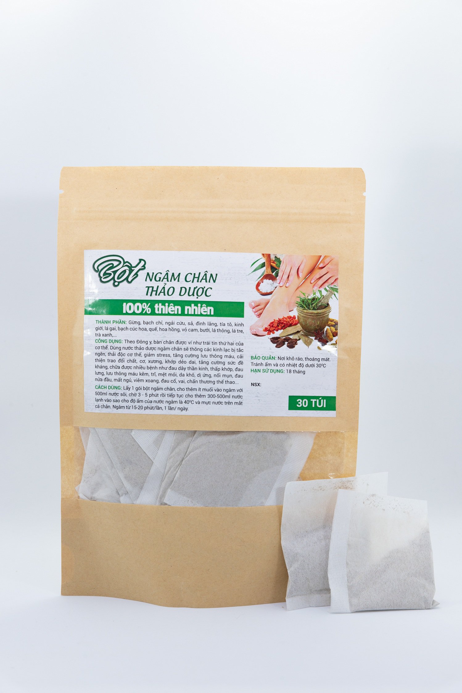 Bột Ngâm Chân Thảo Dược 100% Thiên Nhiên Vinacao