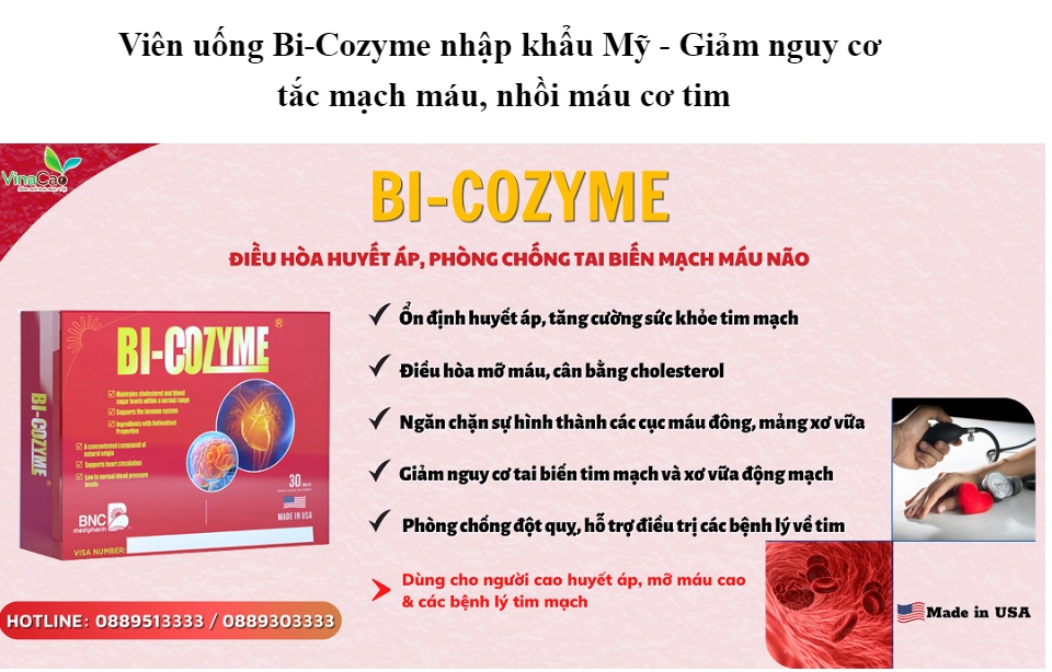 Bi-Cozyme – Giải pháp tổng thể cho bệnh tim mạch, huyết áp