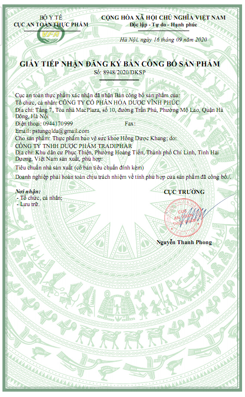 Viên bổ tổng hợp Hồng Dược Khang Vinacao