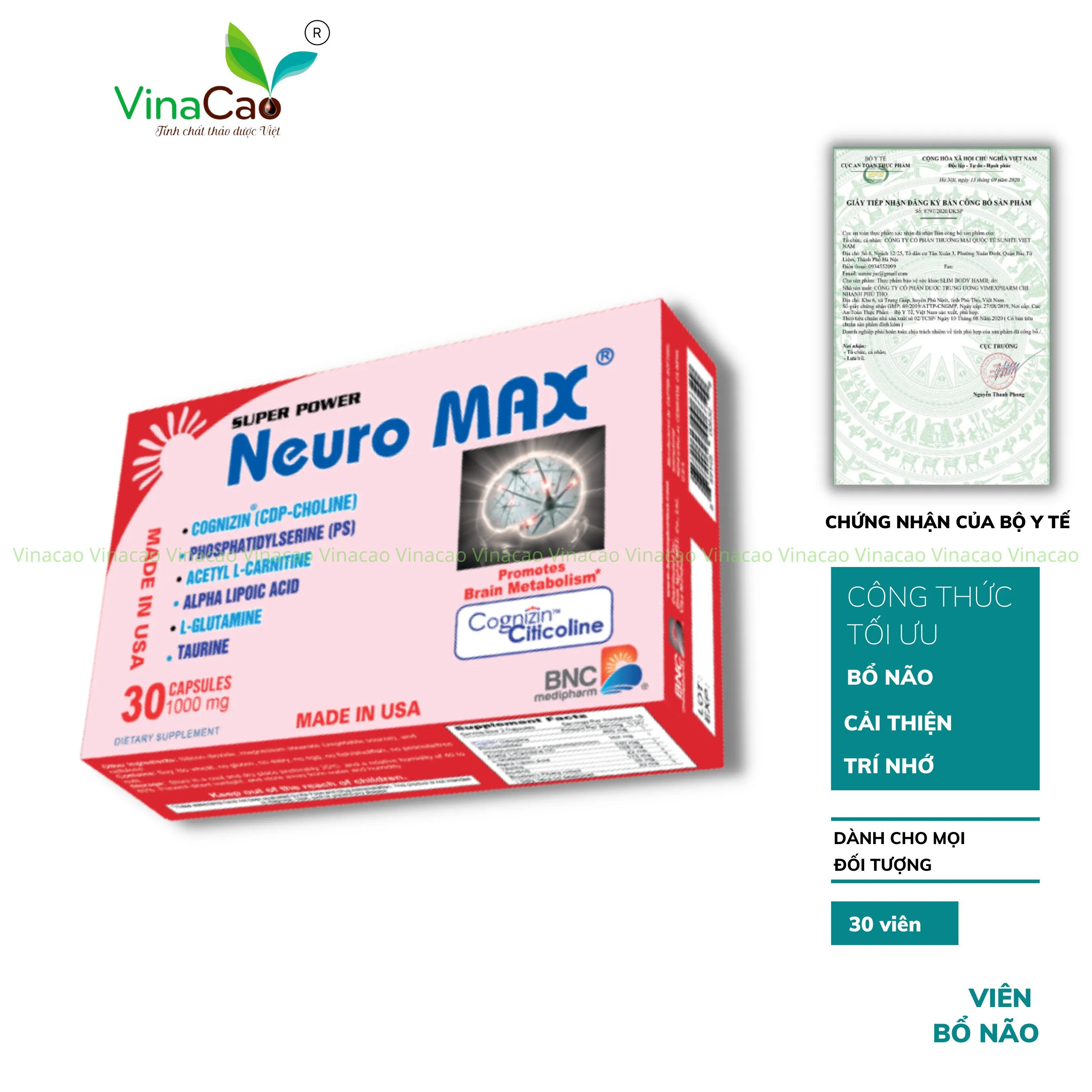 Super Power Neuro Max - Bổ não, giúp điều trị bệnh lý về não, tăng cường trí nhớ