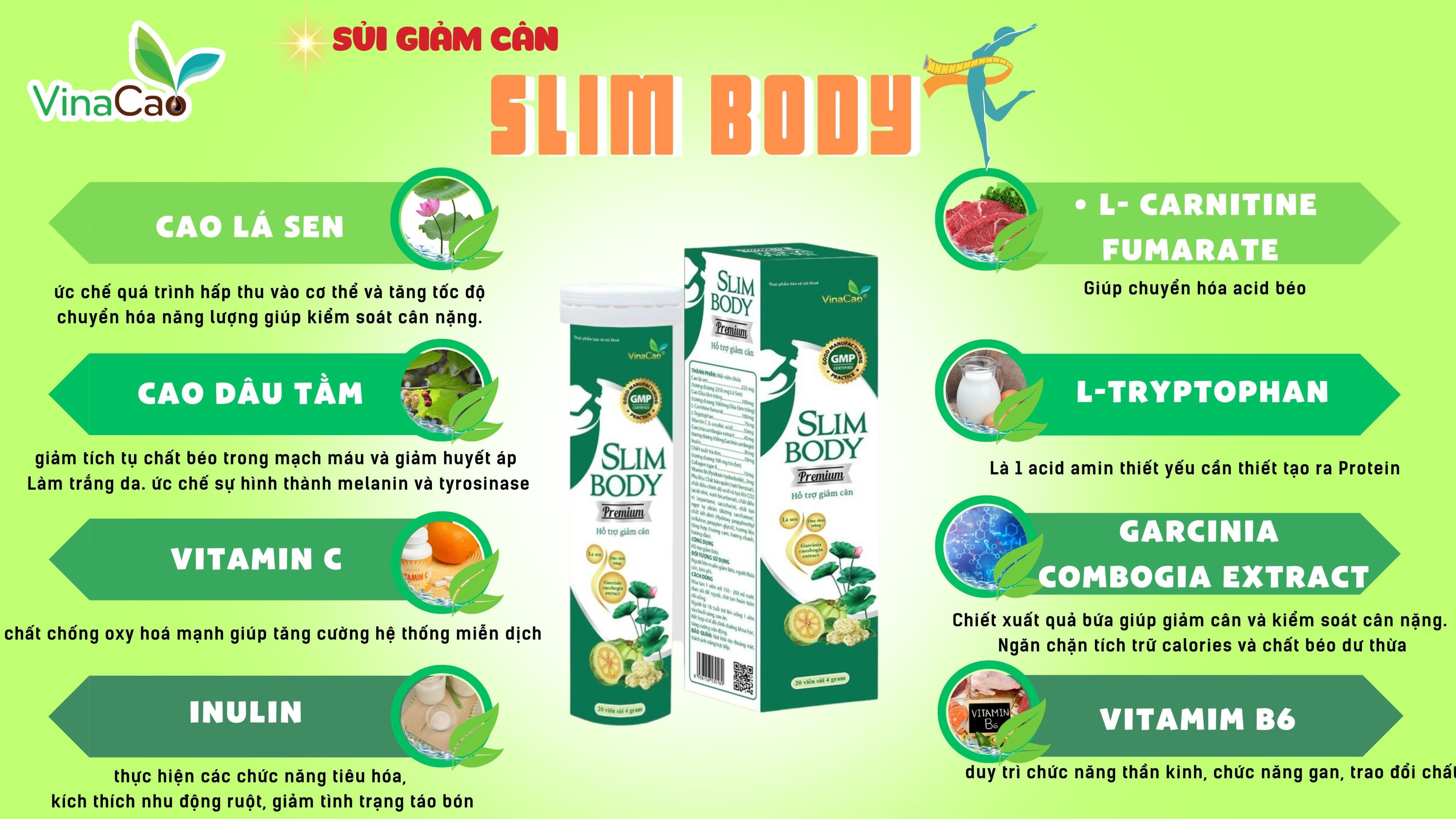 Sủi giảm cân Slim Body Premium Vinacao