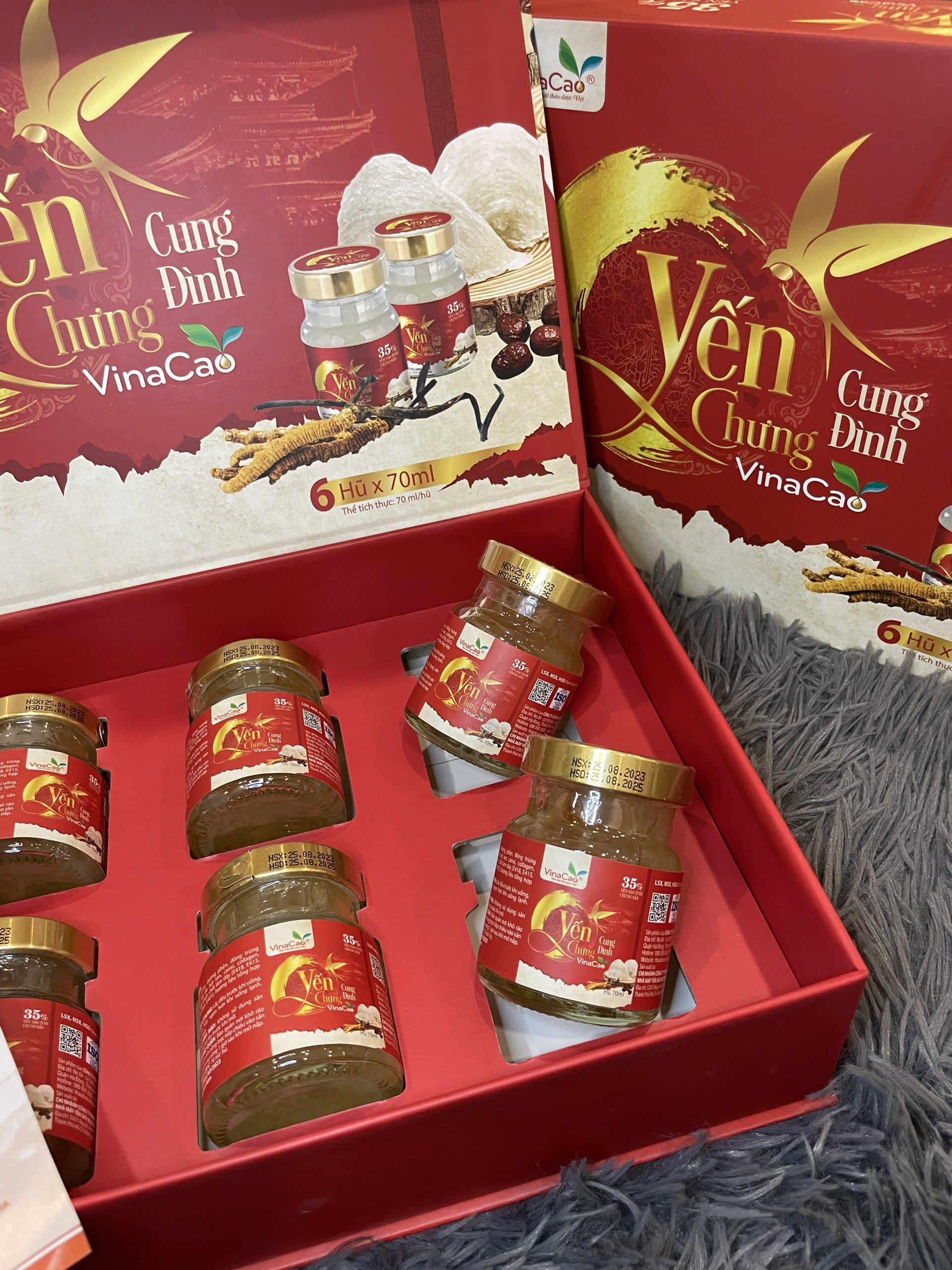 Yến chưng Cung Đình Vinacao - Yến sào tươi chưng sẵn bổ sung đông trùng hạ thảo