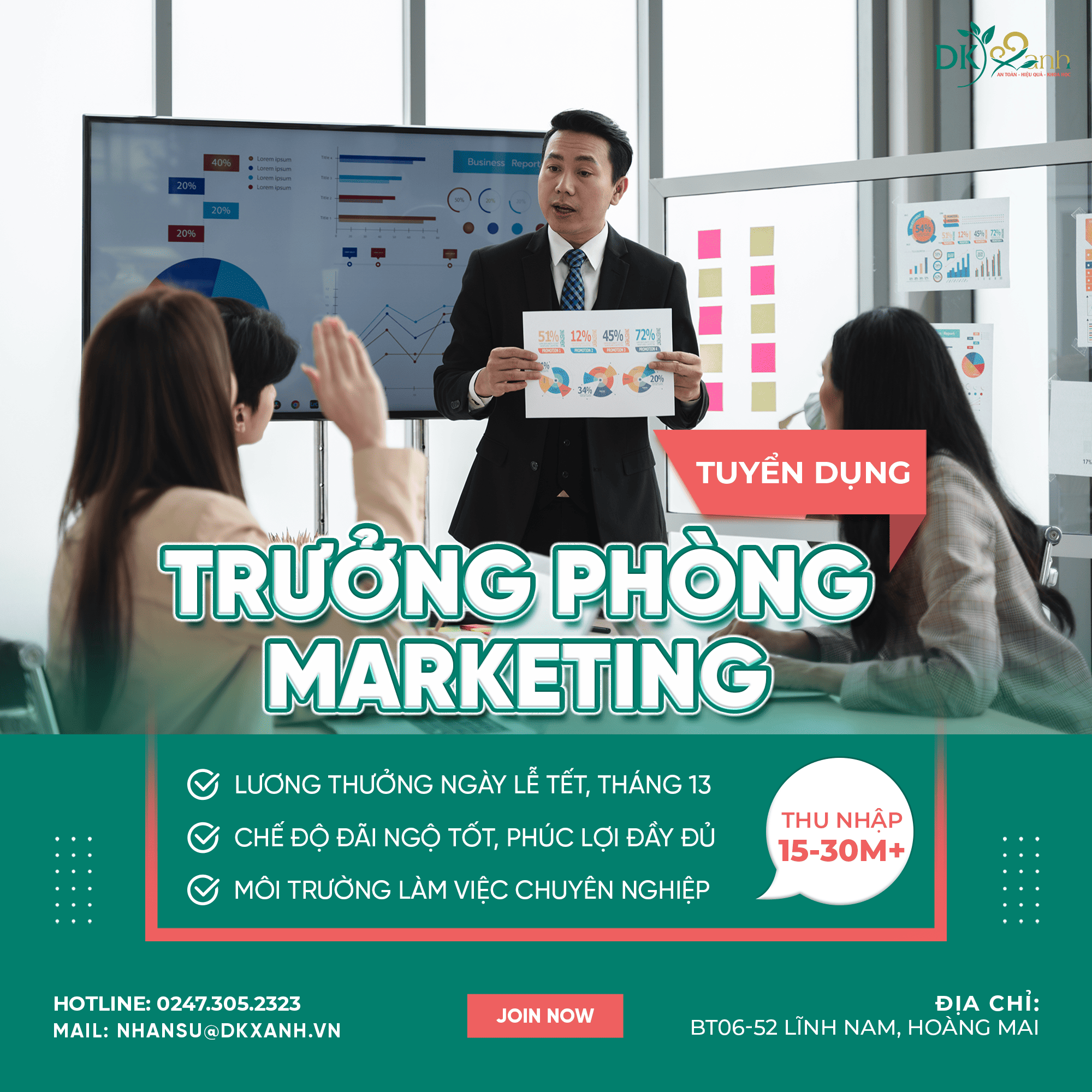 TUYỂN DỤNG TRƯỞNG PHÒNG MARKETING