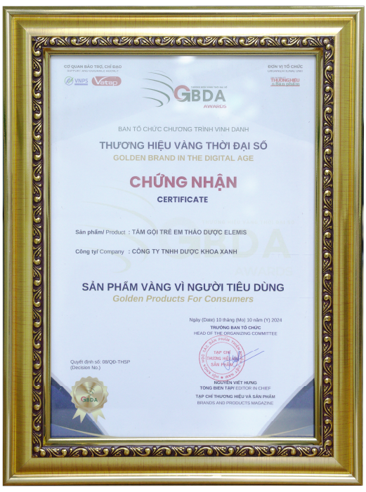 TẮM GỘI TRẺ EM THẢO DƯỢC ELEMIS ĐẠT GIẢI SẢN PHẨM VÀNG VÌ NGƯỜI TIÊU DÙNG