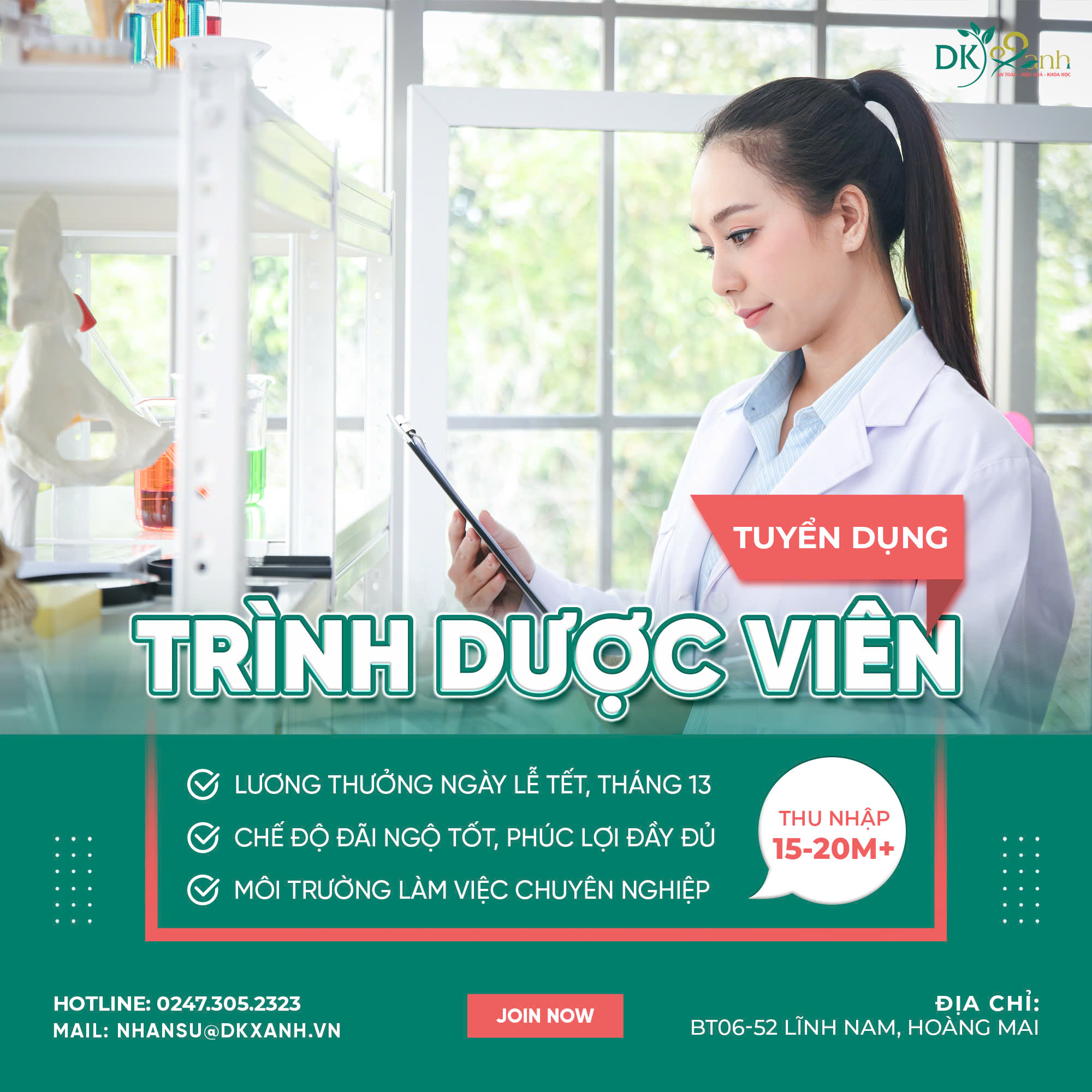 TUYỂN DỤNG TRÌNH DƯỢC VIÊN ETC