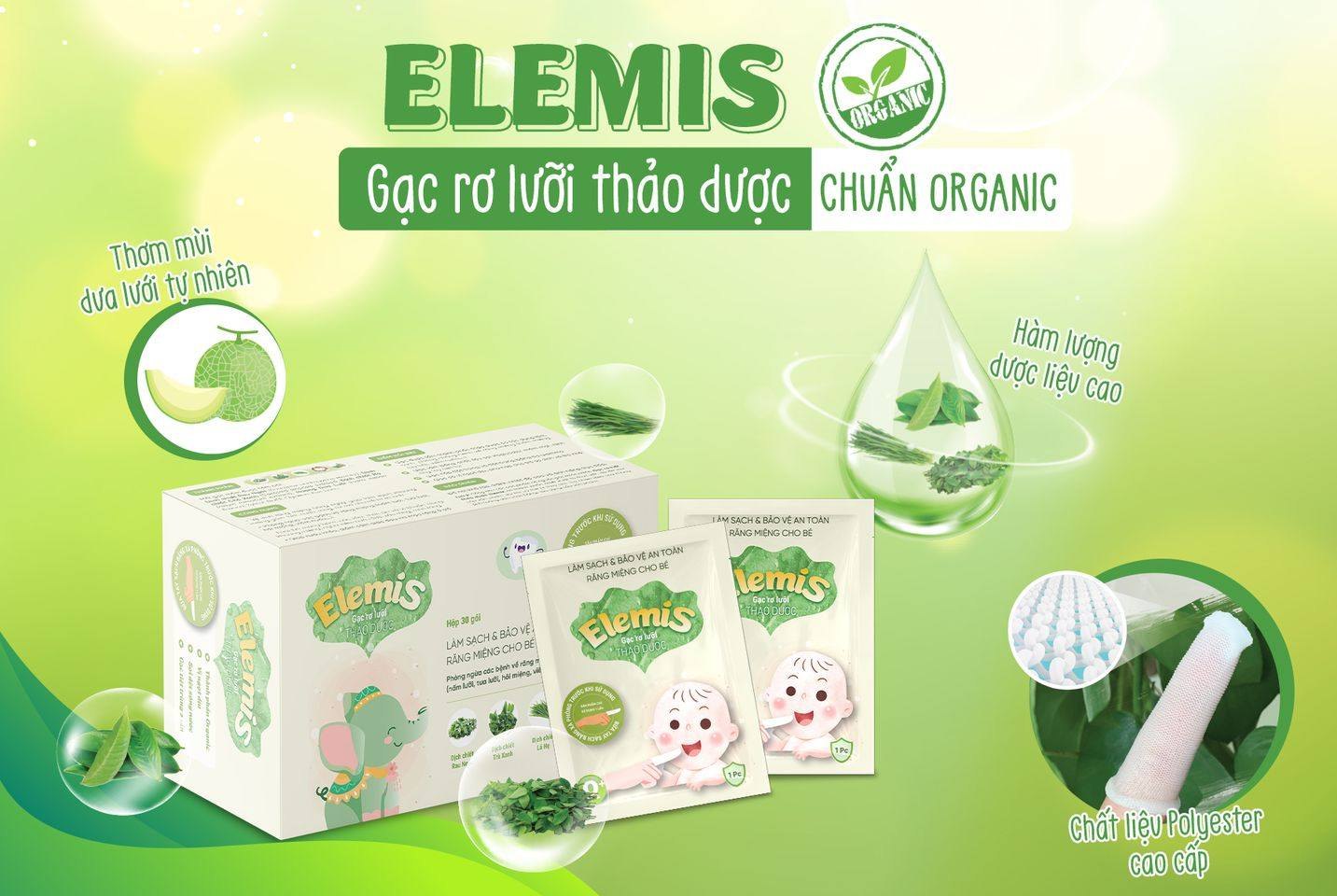 Gạc rơ lưỡi thảo dược elemis 