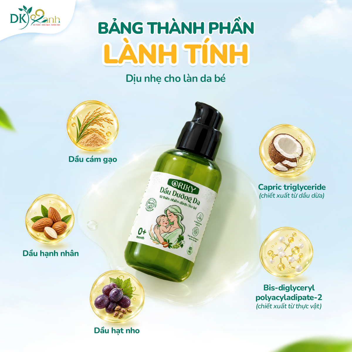 Dầu dưỡng da Oriky- 80ml