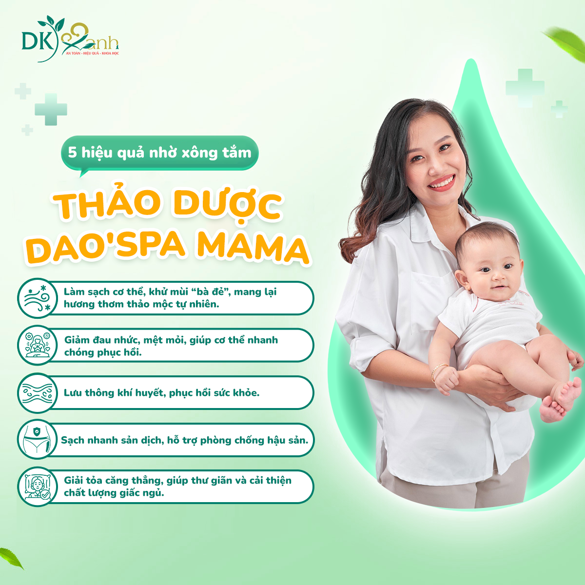 NƯỚC TẮM BÀ ĐẺ DAO'SPA MAMA - HỘP 3 CHAI