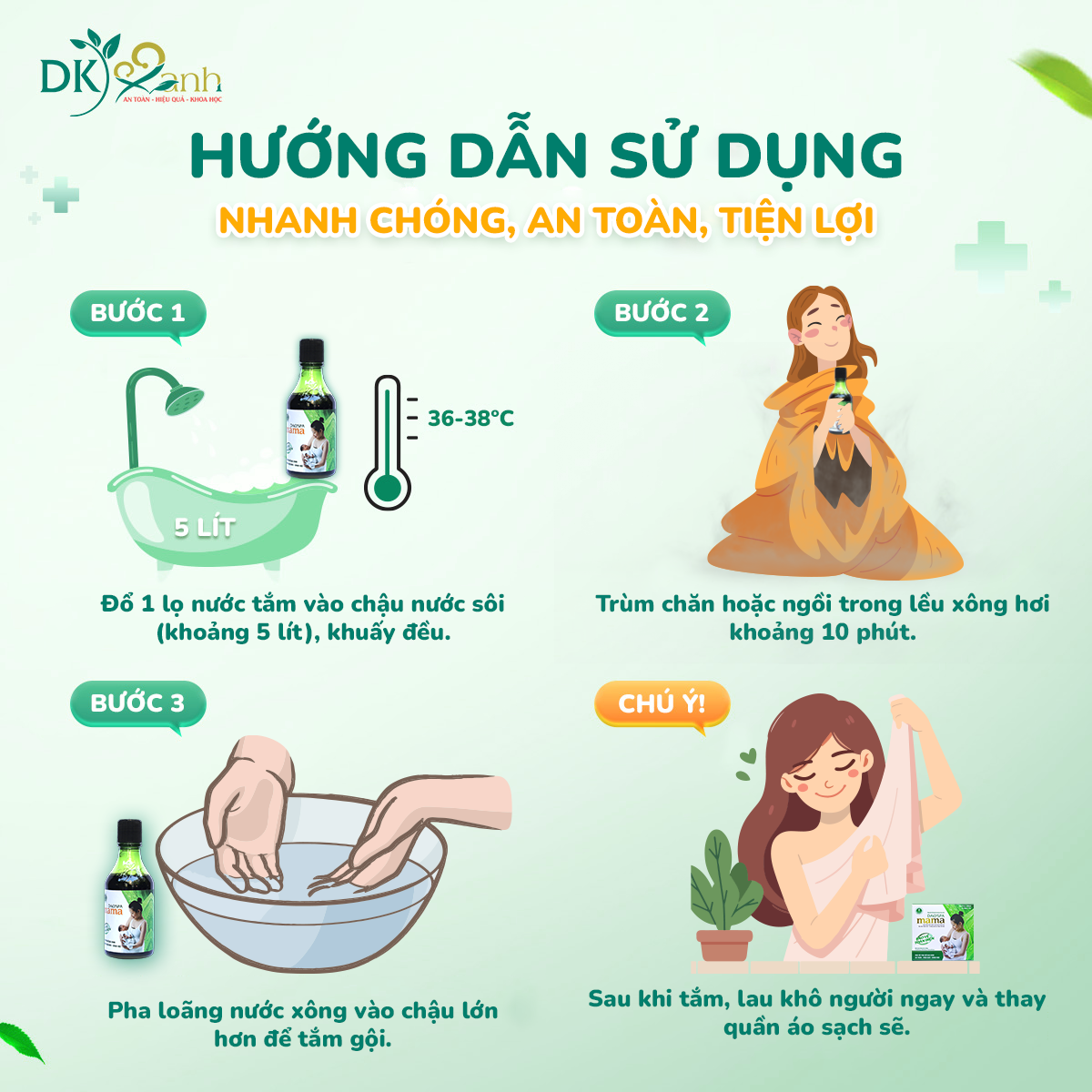 NƯỚC TẮM BÀ ĐẺ DAO'SPA MAMA - HỘP 3 CHAI