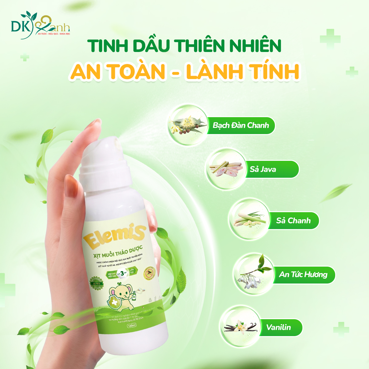 Xịt muỗi thảo dược Elemis 120ml