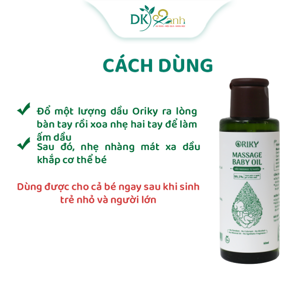 Dầu massage dưỡng ẩm toàn thân cho bé Oriky