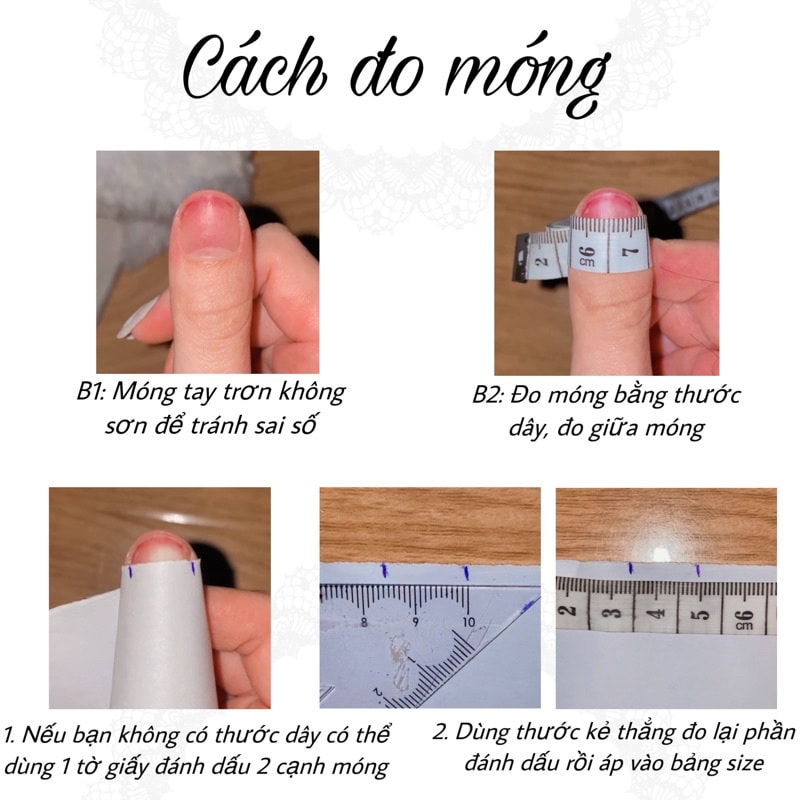 Không cần đến salon: Tự đo móng úp tại nhà bằng thước dây chính xác