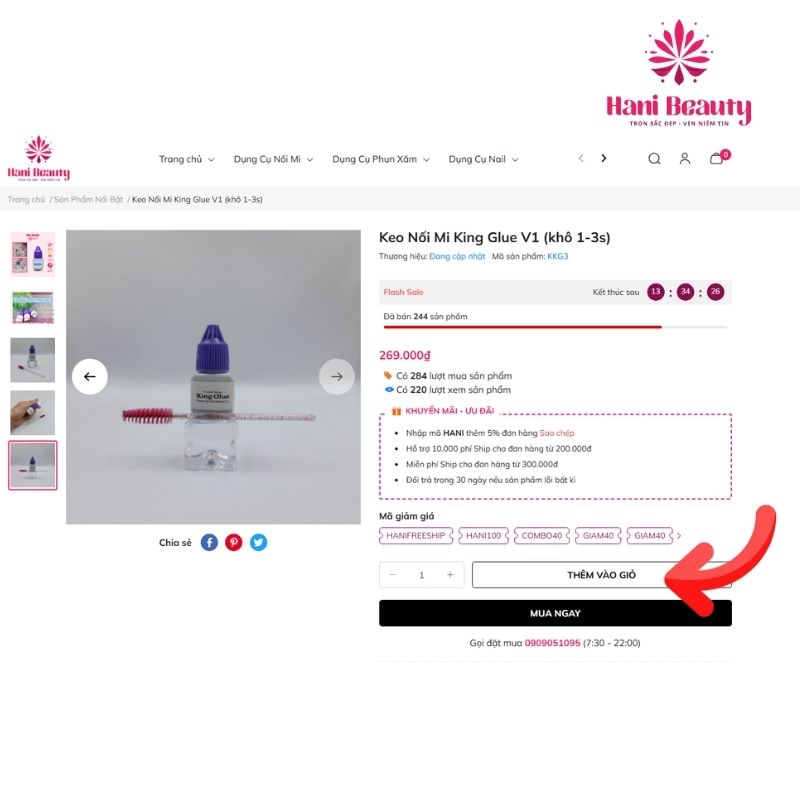 Truy cập vào website khách hàng cũng có thể mua keo nối mi nhanh chóng