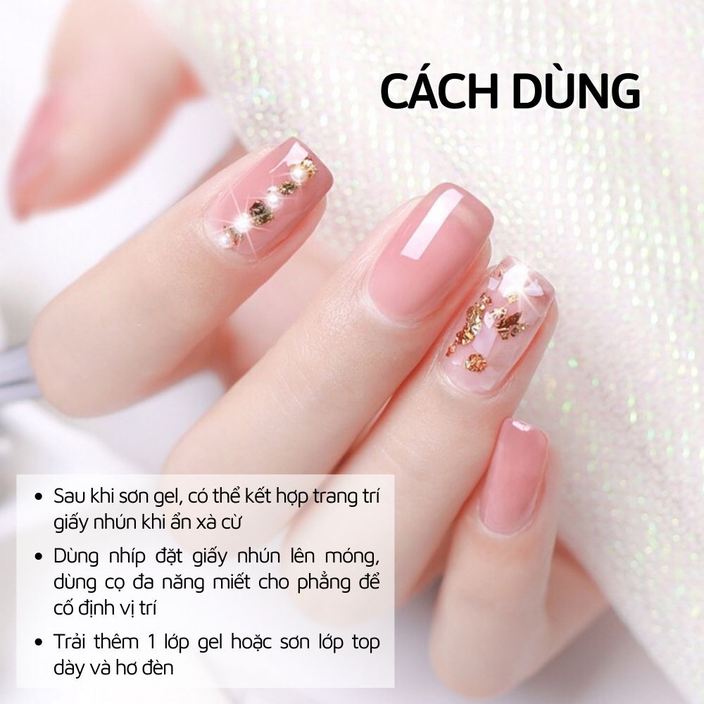 Giấy Nhúng Trang Trí Móng Vàng-Bạc