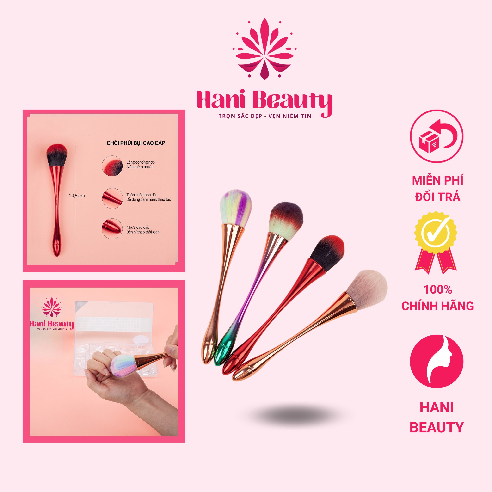 Cọ Phủi Bụi Nail Cán Dài