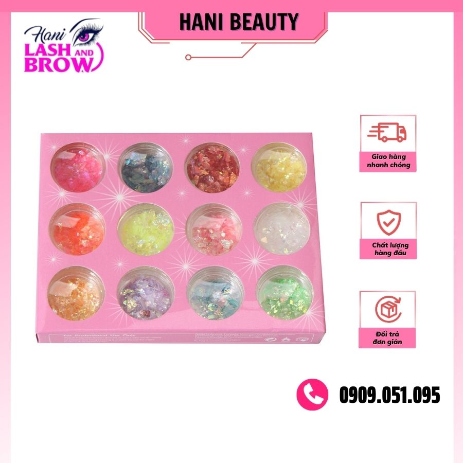 Xà Cừ Giấy Trang Trí Móng - 12 Màu