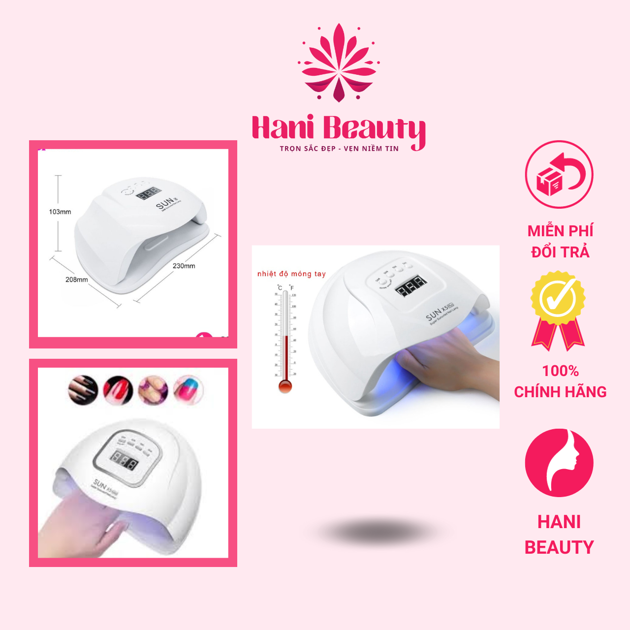 Máy Hơ Gel Có Đèn Led