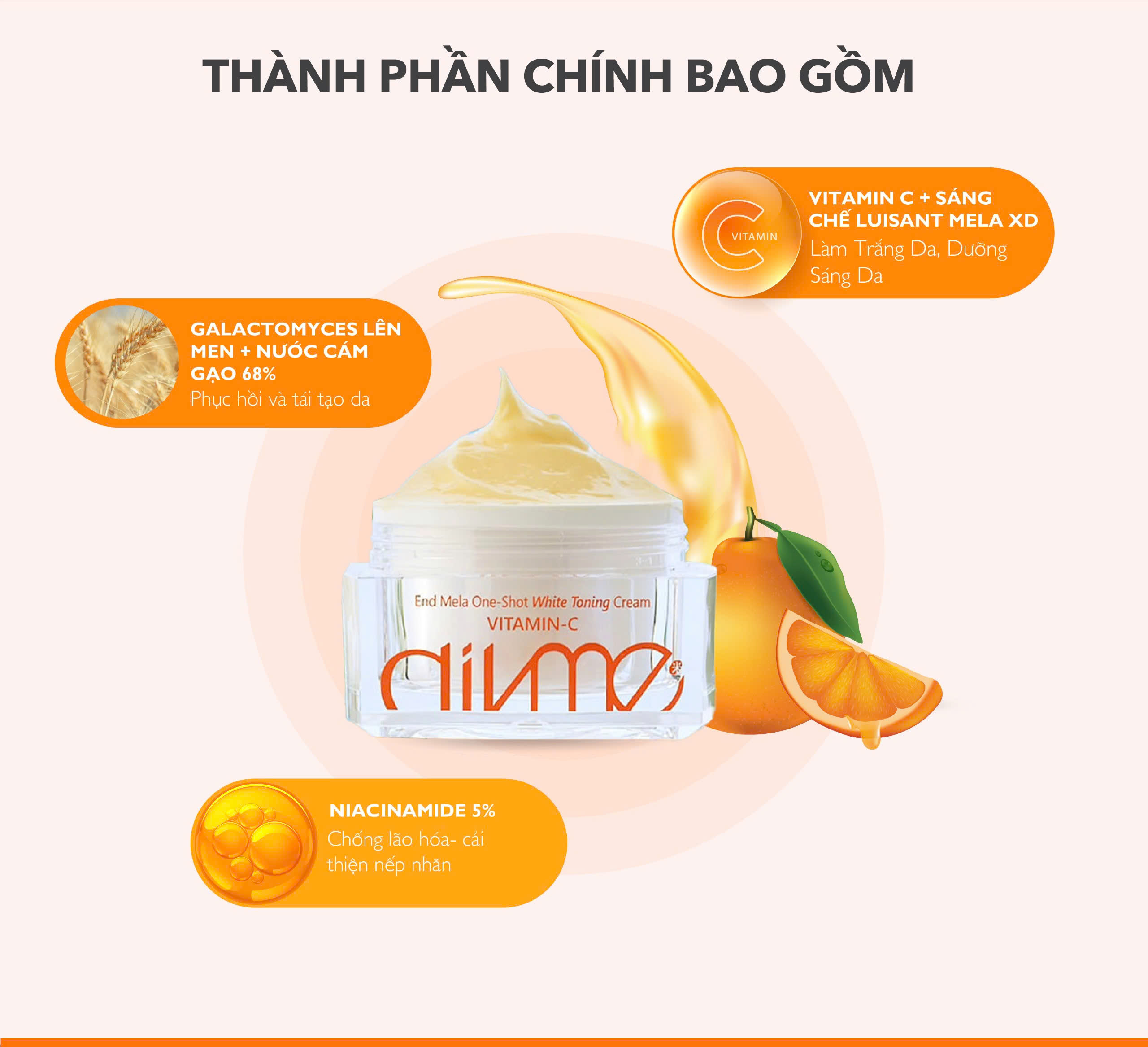 Kem Dưỡng Trắng Sáng Da Bổ Sung Vitamin C Divme 50ml