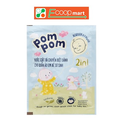 Nước giặt xả POM POM Newborn 20ml - dây 12 gói