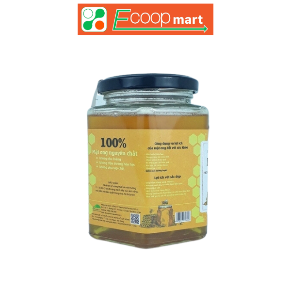 Mật ong hoa vải Lục Ngạn - chai 500 ml (Tặng 1 hộp kharu trang N95 -SHB Mask)