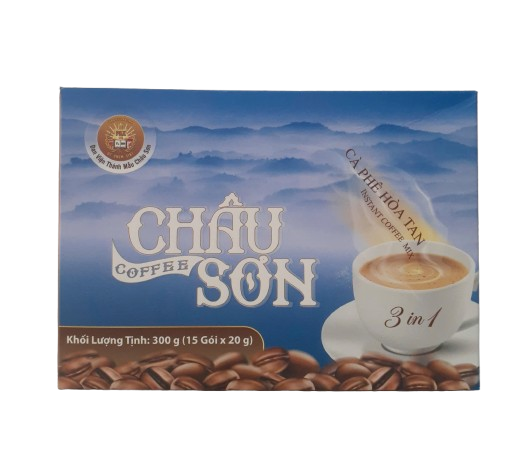 Cà phê sữa hòa tan Châu Sơn 3 in 1 - Truyền thống hộp (15 gói x 20g)