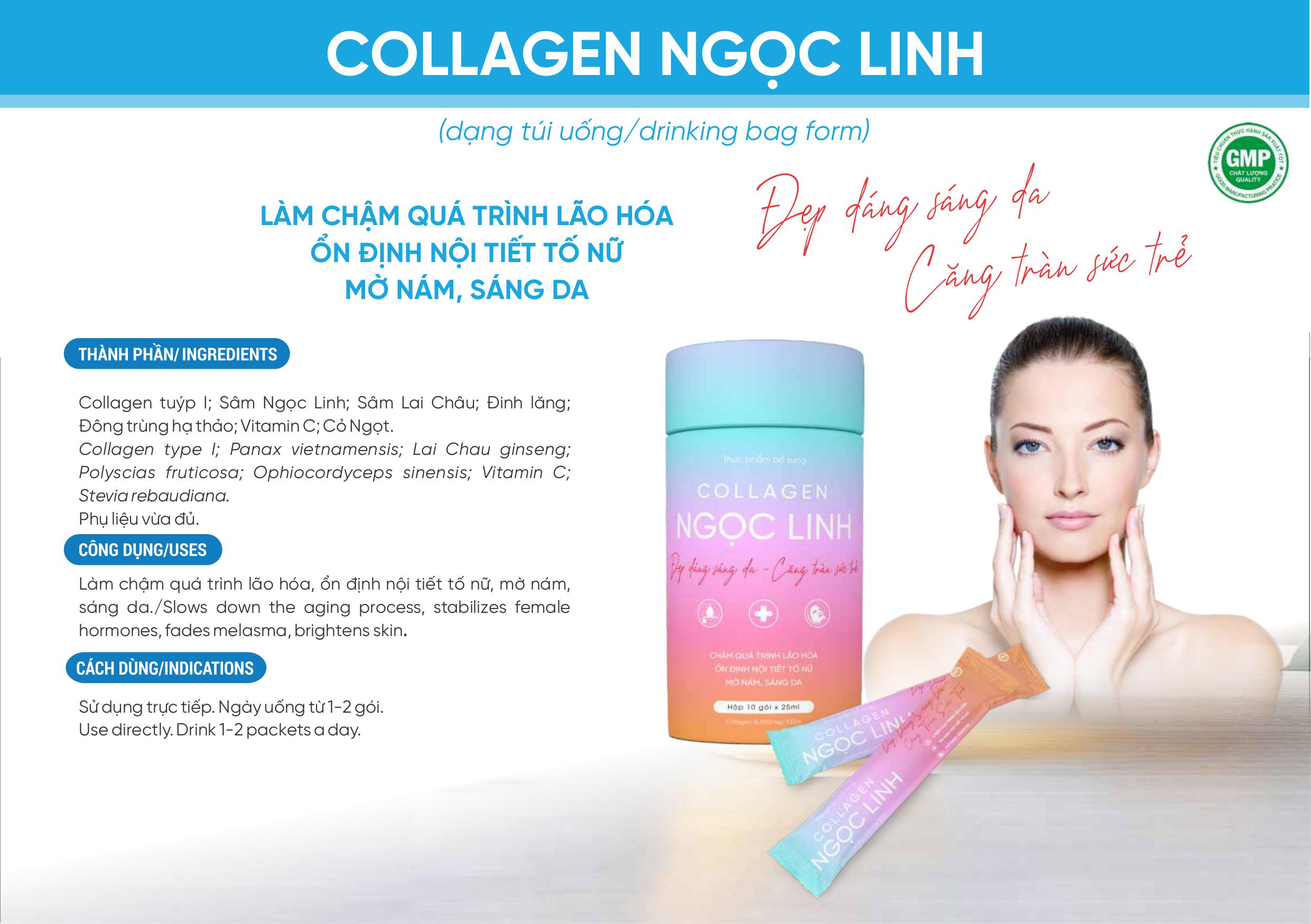 COLLAGEN Sâm Ngọc Linh hộp 10 gói x 25ml