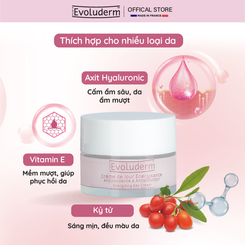 Kem dưỡng ban ngày thiên nhiên thuần chay Evoluderm trắng sáng mịn da Evoluderm 50ml