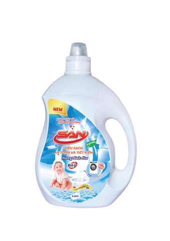 Nước giặt xả SAN ( xanh ) hương nước hoa 6in1 can 3.2 kg