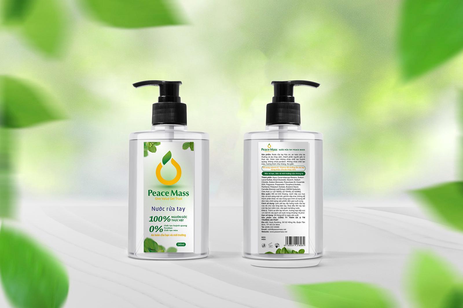 Nước rửa tay hữu cơ Peace Mass 340ml